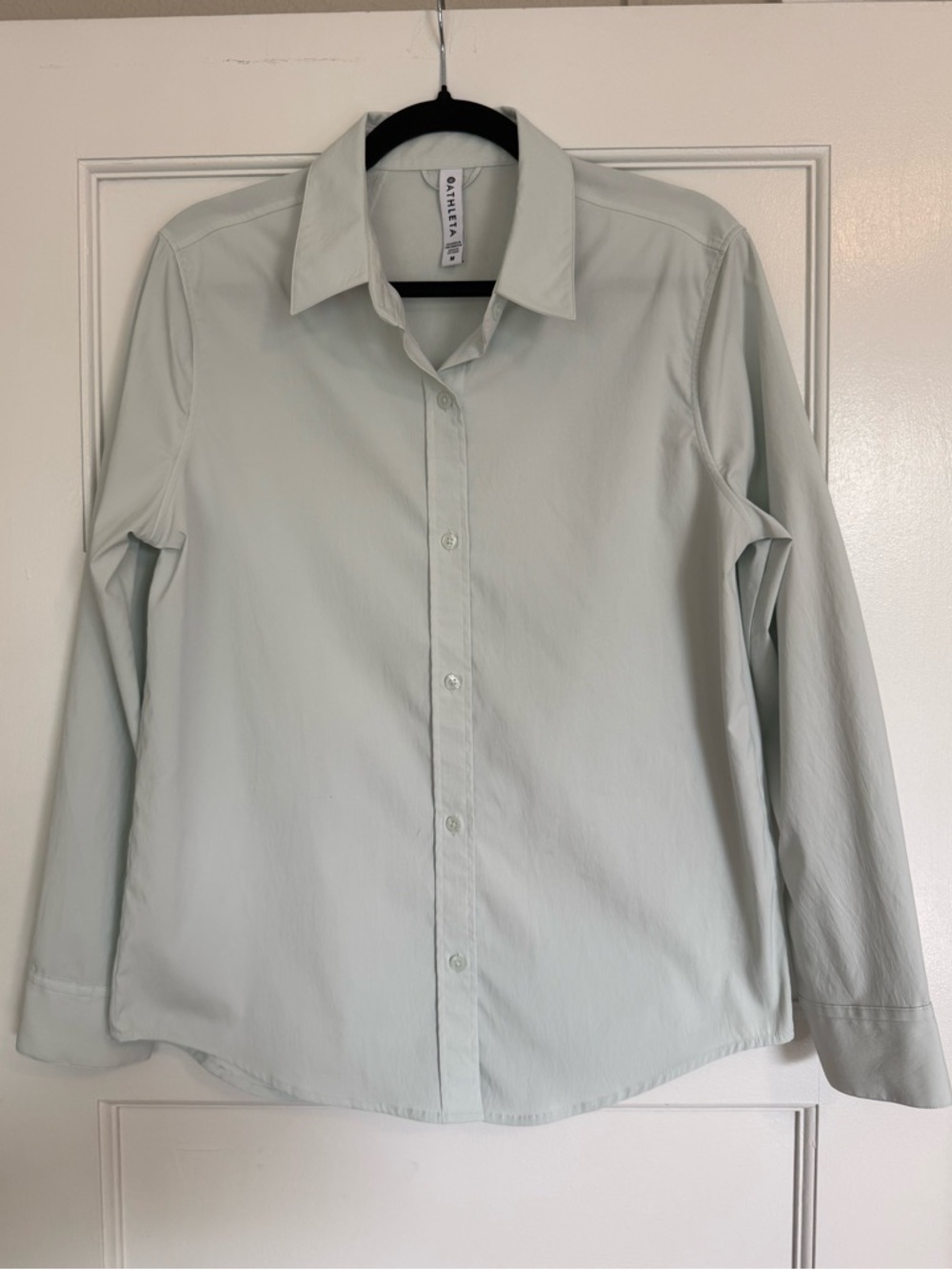 Athleta Light Mint Button-Up Shirt